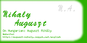 mihaly auguszt business card